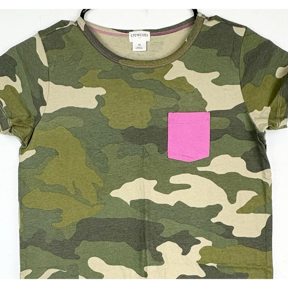 Crewcuts Dress Girls Sz 10 Army Camo Casual Green Sundress J.Crew